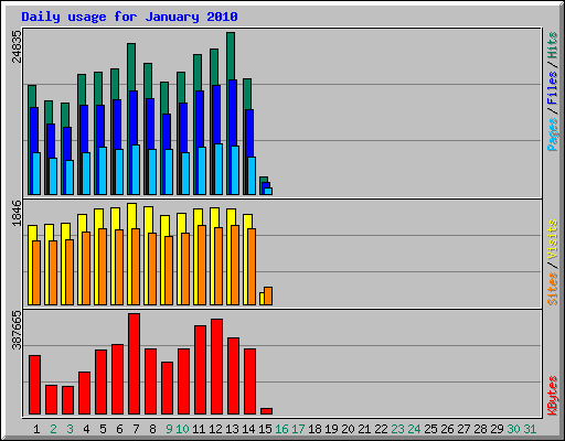 Daily usage for January 2010
