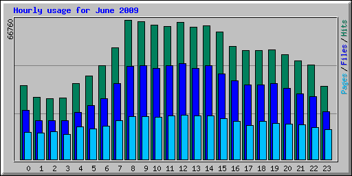 Hourly usage for June 2009