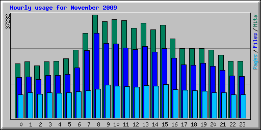 Hourly usage for November 2009